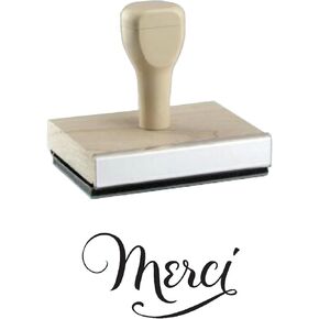 Infusion Merci Rubber Stamp, 1 X 2'' Wood Stamp