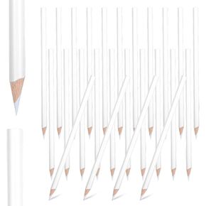 24 Pcs White Colored Pencils 7 Inch White Fabric Pencil for Sewing Water Soluble Marker Tailor Pencil Wipe Quilting Pens Sewing Washable Marking Pen for Dressmaker Wedding Bridal Shower Games