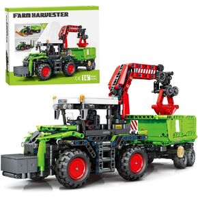 3 in 1 Harvester Agricultural Machinery Tractor Building Block Set Toys Kit for Adult, MOC Building Car Model for Boys12+ (1481pcs) Block Collectible Car Set