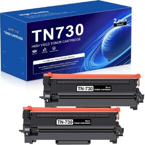 TN-730 TN730 Compatible TN-730 TN730 Toner Cartridge Black Replacement for Brother TN730 TN-730 DCP-L2550DW MFC-L2750DW MFC-L2710DW Toner Printer (2-Pack).