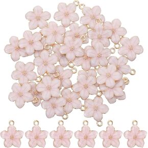 30pcs Flower Charms for Jewelry Making, Small Flower Enamel Charm, Jewelry Charm for Bracelets, Necklace, Earring, Jewelrys Making Findings, Purse Keychains, DIY Crafts, Handmade Accessories