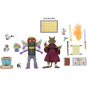 NECA Collectible 2-Pack Teenage Mutant Ninja Turtle Cartoon 7" Scale Action Figures- Splinter and Baxter