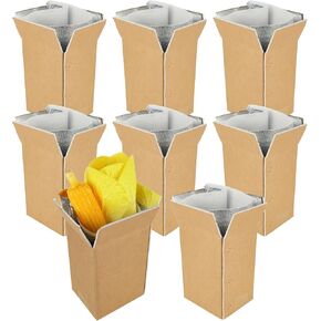 8PCS 6x5x9 Double Insulated Shipping Box with Aluminum Foil Insulated Bag Liner, Small Cold Shipping Boxes for Frozen Food, Perishable Food Shipping Boxes