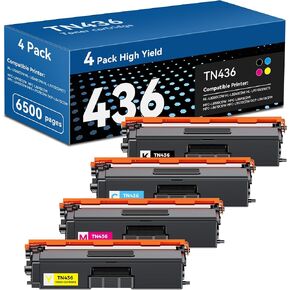 TN436 Toner Cartridge Compatible for Brother MFC-L8900CDW Toner Cartridge Replacement for Brother TN436 TN 436 TN-436 TN433 TN431 Work with HL-L8360CDW MFC-L8690CDW MFC-L8610CDW Printer (BK/C/M/Y, 4P)