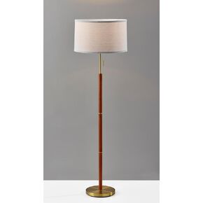 Walnut Brass Floor Lamp