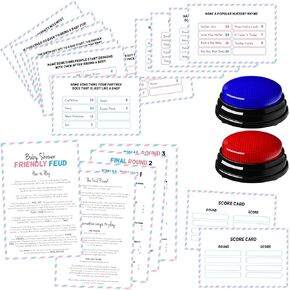 Baby Shower Friendly Feud Game with 2 Answer Buzzers, Feud Card for Family Game Night Fun Trivia Quiz for Party Office Class Groups Team Building