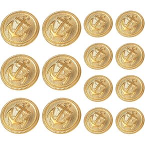 Gold Buttons, Ymapinc 14pcs Metal Gold Blazer Buttons Set 18mm 23mm Gold Buttons for Blazer Suit Coat Uniform Jacket Gold Blazer Buttons for Men Suits Buttons
