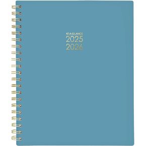 AT-A-GLANCE® Harmony Academic 2025-2026 Weekly Monthly Planner, Retro Blue, Large, 8 1/2" x 11"