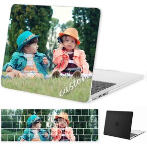 Custom Laptop Case for Clear Black MacBook Pro 14.2 inch Case Model A2442/3112/3185/3401/2918/2992/2779 2024/2023/2022/2021 Release with Personalized Keyboard Cover