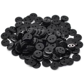 PEPPERLONELY Brand 500PC Black Resin 2 Holes Scrapbooking Sewing Buttons 9mm (3/8 Inch)