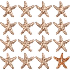 16Pcs Starfish Shaped Shell Buttons 20mm Alloy Antique Metal Shank Buttons Handmade Ocean Seashells Decorative Accessories for Sewing Dresses Suits Shirts Coats Jackets Uniform, Gold