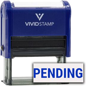 Pending Self Inking Rubber Stamp (Red Ink) - Medium
