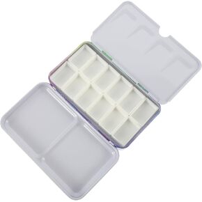 NUOBESTY 1Set Lightweight Tinplate Watercolor Box with Empty Half Pans Paint Mixing Tray for Artists Students for Watercolor Painting and Gifting