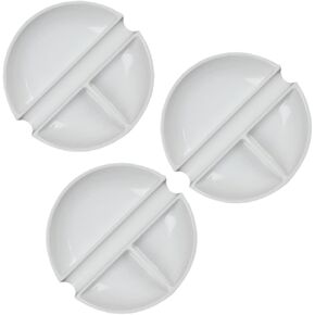 3Pcs Porcelain White Multi Purpose Ink Plates Round Palette for Calligraphy Painting and Art Crafts Lightweight and Convenient for Students and Adults