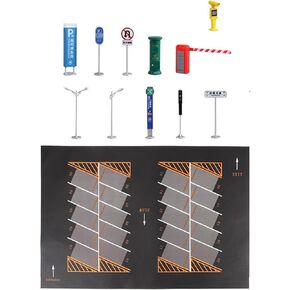 1/64 Scale Vehicle Display Mat for Car Models Parking Lot Scene, Style E