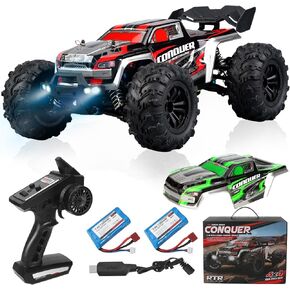 1:16 Scale All-Terrain RC Car for Adults - 40+KM/H High Speed 4WD Off-Road Remote Control Truck with 2 Rechargeable Batteries, 2.4GHz Electric Toy Vehicle Gift for Teens and 14+