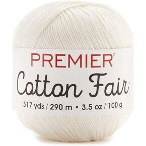 Premier Yarn 61882s Cotton Fair Solid Yarn, White, 3 Pack