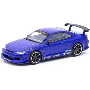 Tarmac Works Silvia S15 Vertex RHD (Right Hand Drive) Blue Metallic Global64 Series 1/64 Diecast Model Car T64G-023-BL