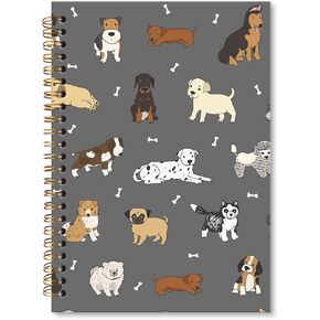 Dog Lover Gifts Journal Notebook, Puppy Spiral Notebook, Cute Dogs Journal Notebooks for Women Men, Funny Dog Office School Supplies Gifts, 5.5x8.3In