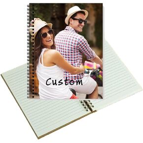 Custom Spiral Notebook Journal for Women - Personalized Cute College Ruled Notebook with Large Pockets & Lined Pages,3 Sizes - Customized Aesthetic Notebook with Photo