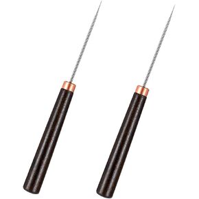 2 Pcs Awl Tool Sewing, Wooden Handle Scratch Awl for Leather Hole, Tailors Awl with Wooden Handle, Awl Repair Tool for Leather Craft, Scratch Awl Tool, Sewing Awl Leather Craft Repair Tools