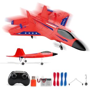 RC Plane, F22 RC Airplane Fighter Ready to Fly, 2.4Ghz 2 Channel Remote Control Plane, RC Airplanes Toy for Boys Girls Kids Beginners