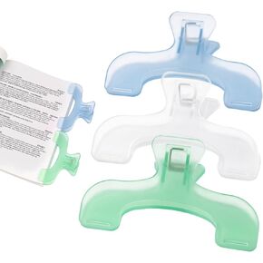 3 Pcs Book Page Holder, 4.72" Widened Transparent Page Holder for Books, Notebooks - Non-Slip Hands, Free Reading for Home, Office, School, Portable & Lightweight Bookmark Clip