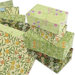 littkeef cliaet William Morris Floral Wrapping Paper Set, 12 Sheets Green Vines and Flowers Morris Floral Pattern Gift Wrap Paper for Birthday Party Wedding Bridal Shower Baby Shower 20'' x 27''