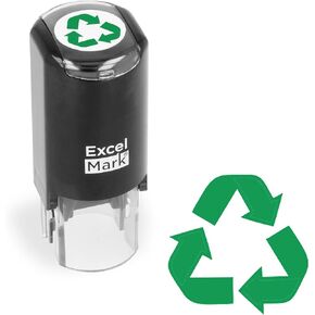 ExcelMark Recycle Symbol - A17 Self Inking Rubber Stamp - Green Ink