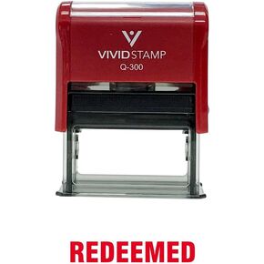 Redeemed Self Inking Rubber Stamp (Red Ink) - Large