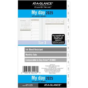 AT-A-GLANCE 2026 Planner, Daily & Monthly, 5-1/2" x 8-1/2", Desk Size 4, Two Page Per Day Refill, Loose-Leaf (481-225A-26)