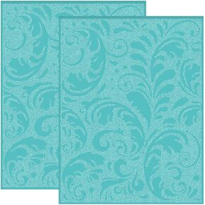 OLYCRAFT 2Pcs 8.6x11 Inch Self-Adhesive Silk Screen Printing Stencil Vintage Damask Silk Screen Stencil Elegant Flourish Stencils Reusable Texture Mesh Transfer for Painting on Wood DIY T-Shirt Fabric