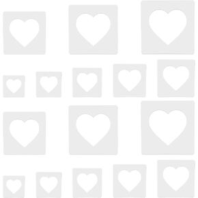 16 Pcs Heart Stencil Large Stencils Reusable Stencils Different Sizes Heart Templates for Drawing Crafts Home Decoration