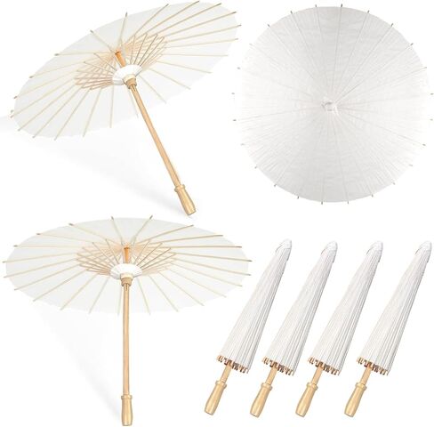 4/9/18/36 Pack 33 Inch White Paper Umbrellas Vintage Chinese Japanese Parasol Oiled DIY Painting Craft Decorative Umbrellas for Weddings Photography Bridal Showers Party Decor in Saudi Arabia