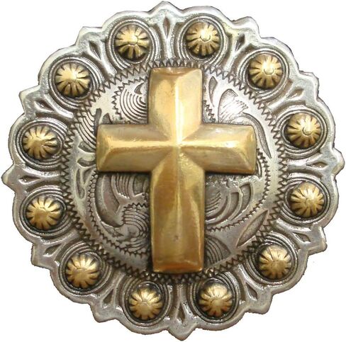 AJ Tack Gold Cross Berry Concho 1 1/2" in Saudi Arabia