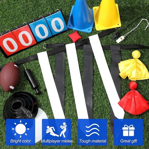 مجموعة علم كرة القدم المكونة من 20 لاعبًا، تتضمن 20 حزام علم قابل للتعديل، 3 أعلام لكل حزام، 20 قرصًا مخروطيًا، 1 لوحة نتائج، 4 مخاريط رياضية، 2 صفارة، كرة صغيرة وحقيبة حمل شبكية للأطفال البالغين والشباب in Saudi Arabia