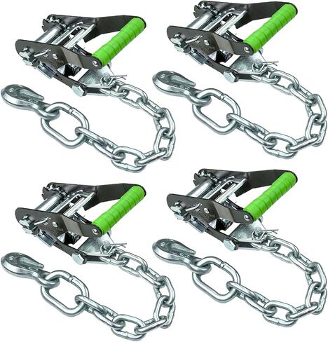 VULCAN Ratchet Buckle - 2 Inch Wide Handle with Chain Tail - 4 Pack - 3,300 Pound Safe Working Load in Saudi Arabia