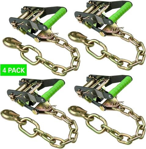 VULCAN Ratchet Buckle - 2 Inch Wide Handle with Chain Tail - 4 Pack - 3,300 Pound Safe Working Load in Saudi Arabia