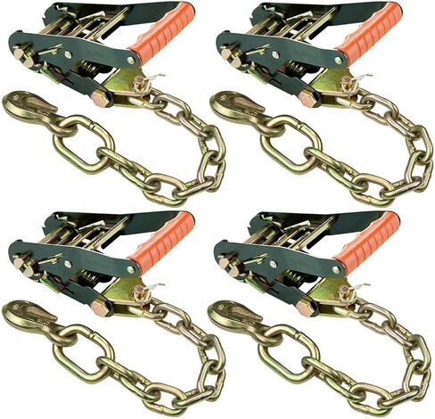 VULCAN Ratchet Buckle - 2 Inch Wide Handle with Chain Tail - 4 Pack - 3,300 Pound Safe Working Load in Saudi Arabia