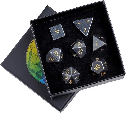 mookaitedecor 7 PCS Rose Quartz Crystal Polyhedral DND Dice Set, Polished Tumbled Stones Dices for RPG MTG Table Games Home Decoration in Saudi Arabia