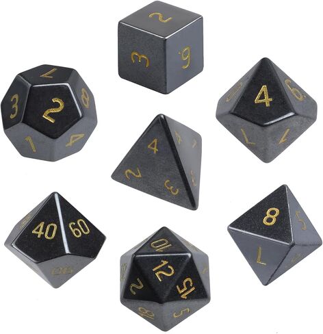 mookaitedecor 7 PCS Rose Quartz Crystal Polyhedral DND Dice Set, Polished Tumbled Stones Dices for RPG MTG Table Games Home Decoration in Saudi Arabia