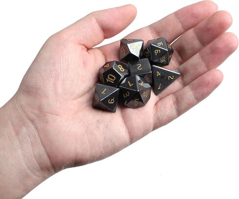 mookaitedecor 7 PCS Rose Quartz Crystal Polyhedral DND Dice Set, Polished Tumbled Stones Dices for RPG MTG Table Games Home Decoration in Saudi Arabia