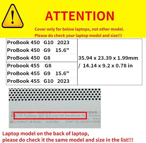 Laptop Case Cover for 15.6" Hp ProBook 450 G10 G9 G8 2023-2021 / ProBook 455 G10 G8 G9 [Do Check Model] Notebook Sleeve Computer Bag Protective PU Leather Shell (Black) in Saudi Arabia