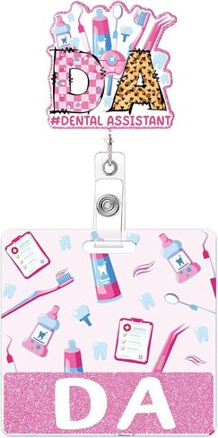 Xray Badge Reel and Buddy - Pink X-ray Life Retractable ID Card Holder With Swivel Clip, Glitter Radiology Tech Gifts for Technician in Saudi Arabia