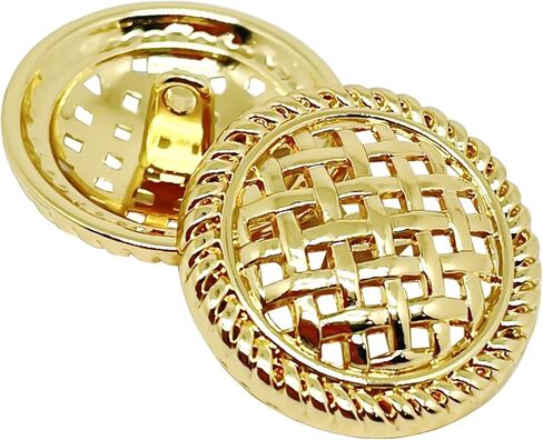 10pcs 25mm/1inch أزرار خياطة الشبكة المعدنية الجولة المعدنية لزر السترة المحددة لـ DIY Craft (1#، Silver) in Saudi Arabia