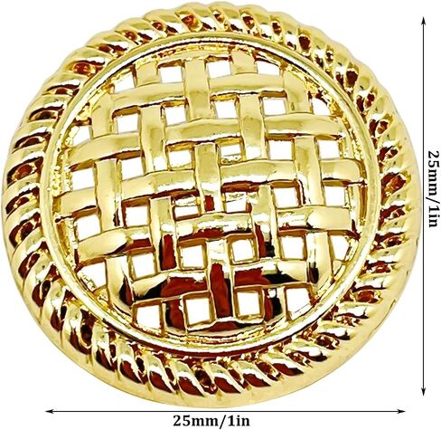 10pcs 25mm/1inch أزرار خياطة الشبكة المعدنية الجولة المعدنية لزر السترة المحددة لـ DIY Craft (1#، Silver) in Saudi Arabia