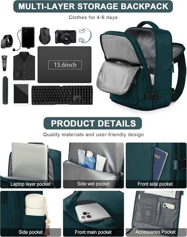 VGCUB Large Travel Backpack with Vacuum System Carry on Personal Item Storage Compression Seal Bags for Clothing with Pump Work Business Vacpack Airback Laptop Backpack for Women Men Dark Purple in Saudi Arabia