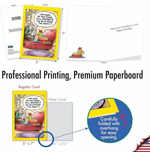 NobleWorks - 1 Funny Birthday Card Cartoons - Hilarious Comic Humor, Notecard with Envelope - Pinata Therapy C9325BDG in Saudi Arabia