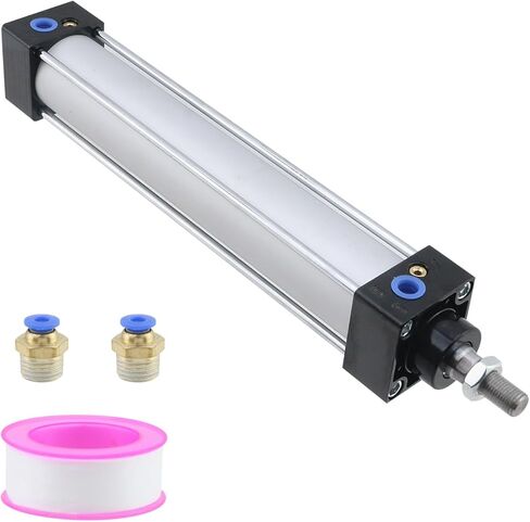 Antrader Air Cylinder SC 50 X 200 Bore: 2 inch Stroke: 8 inch Screwed Piston Rod Dual Action,SC Standard 50 x 200 Air Cylinder Bore 50mm Stroke 200mm,Aluminum Pneumatic Cylinder in Kuwait