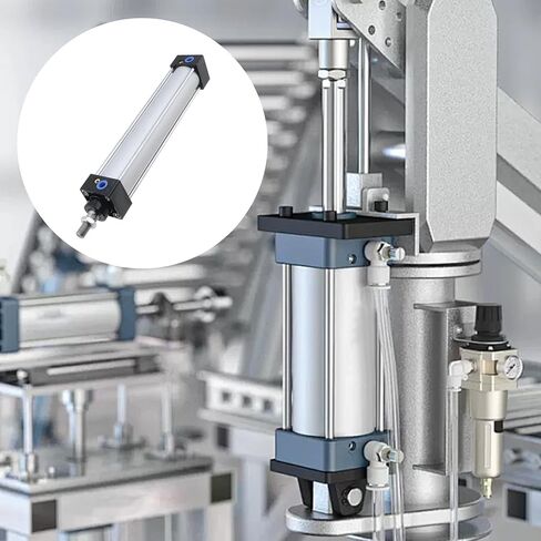 Antrader Air Cylinder SC 50 X 200 Bore: 2 inch Stroke: 8 inch Screwed Piston Rod Dual Action,SC Standard 50 x 200 Air Cylinder Bore 50mm Stroke 200mm,Aluminum Pneumatic Cylinder in Kuwait